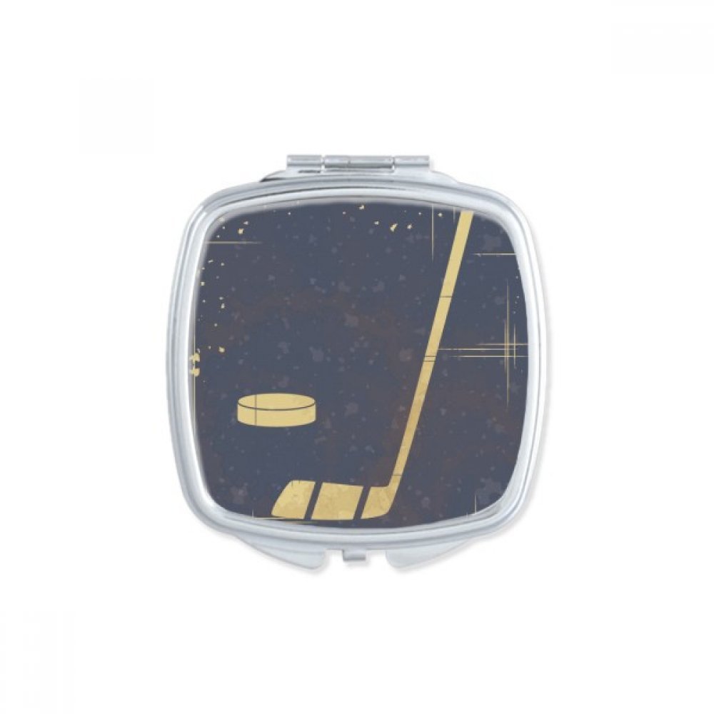 Miroir de maquillage compact motif football marron de poche carré