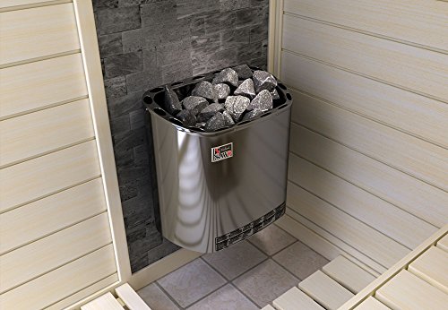 SAWO Scandia 6,0 kW Stufa elettrica per sauna; controllo da acquistarsi separatamente (modello NS); Multi-Voltaggio: 230V monofase o 400V trifase; Custodia in acciaio inossidabile