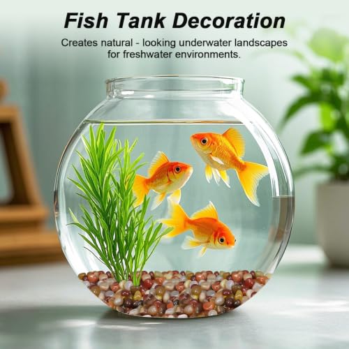 Image of Decorative River Pebbles for Vase Fillers Aquarium Potted Plant Landscaping | Ornamental Gravel Stones, Natural DIY Rocks for Resin Art, Home Garden & Fish Tank Decoration (Three Colors,2 Pounds)