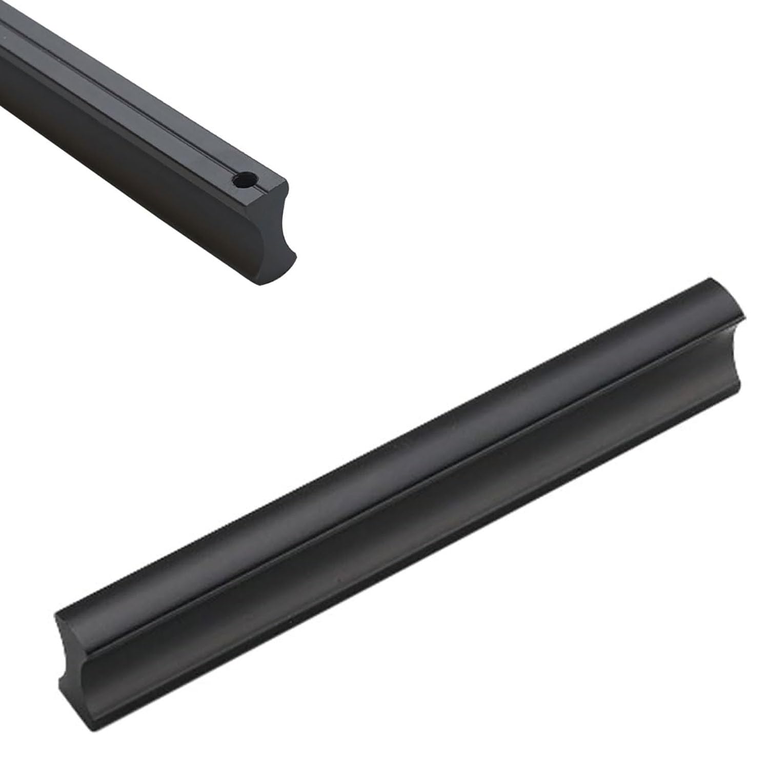 Poignées de placard noires en aluminium anodisé solide haut de gamme