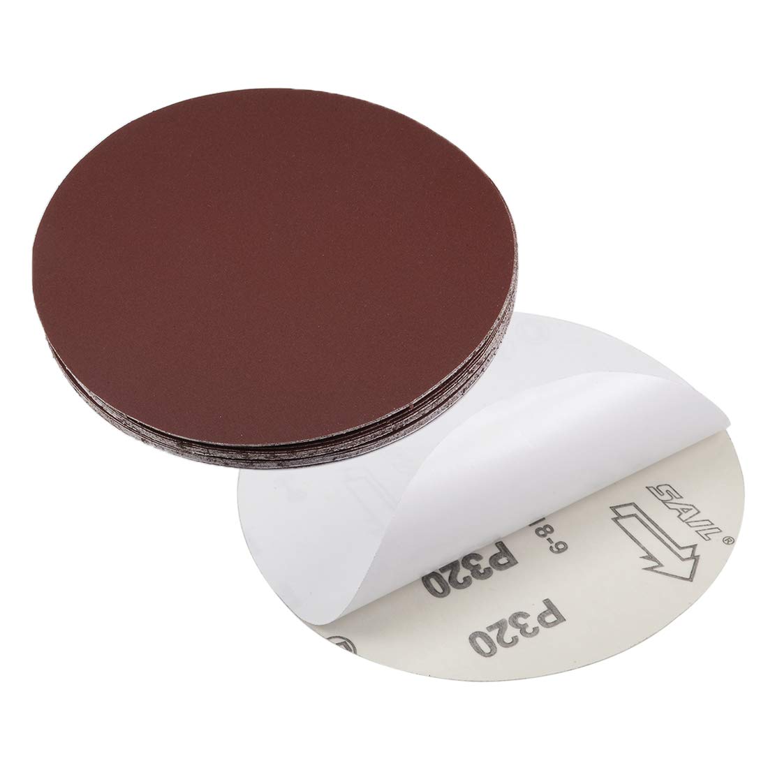 uxcell 6" PSA Sanding Discs 320 Grits Self Stick Aluminum Oxide Sandpaper for Random Orbital Sander Wood Metal Dry Polishing 20pcs