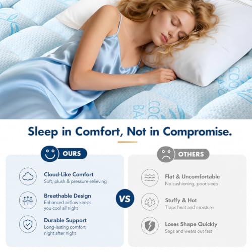 Amazon – Acnalboma Queen Extra-Thick Bamboo-Blend Mattress Topper - image 4