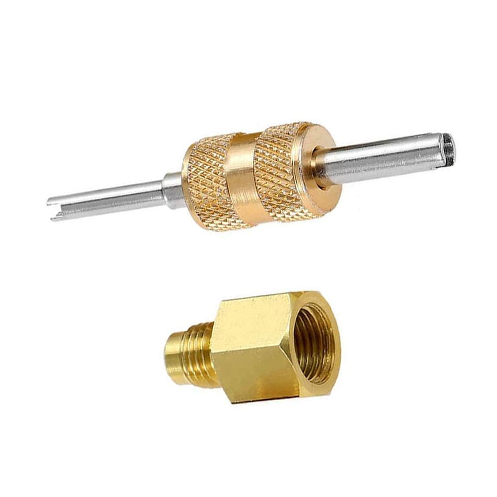 Riloer 1 set di strumenti di rimozione e installazione del nucleo della valvola, filettatura 1/4" e 5/16" SAE per aria condizionata R22/R134/R410/R32