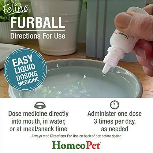image for HomeoPet Feline Furball, Safe and Natural Hairball Medicine for Cats, 
