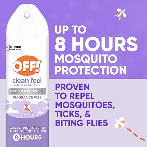 Image of OFF! Clean Feel Insect Repellent Aerosol with 20% Picaridin - Long-Lasting DEET-Free Protection from Mosquitoes, Fragrance-Free Pest Control For Ticks & Flies, Camping, Bug Spray - 7.5 oz