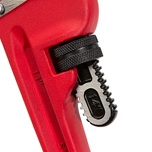 Image of Steelman 60882 14-Inch Heavy-Duty Cast Iron Straight Handle Pipe Wrench