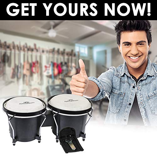 Bongo Drum Set For Adults Kids Beginners Professionals, Upgrade Packaging, Set Of 6 And 7 Inch Tunable Percussion Instruments, Natural Animal Hides Hickory Shells Wood Metal With Tuning Wrench #TOP6