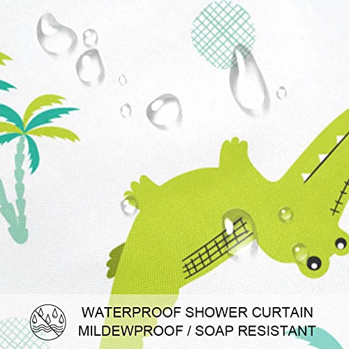 Rideau de douche crocodile vert 183 cm résistant à l'eau pour éviter les éclaboussures - 4