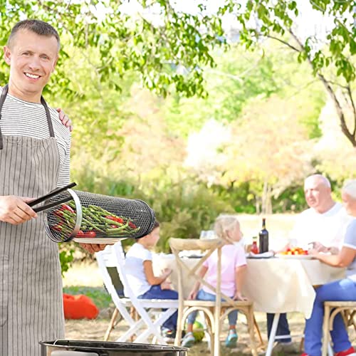 Panier à griller roulant barbecue acier inoxydable légumes et viandes - 4