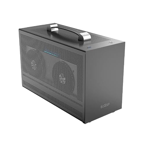 PCCOOLER CPS Mini I100 Pro Mesh GY Mini ITX Case, 7.5L, 2.7KG, 1.2mm SPCC Frame, Leather Handle, Supports SFX Power Supply, 2 GPU Slots, Enhanced Cooling Mesh, 300mm GPU, Compact Mini ITX Gaming case
