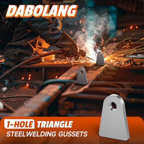 Image of 2Pcs Weld on Tabs with 1 /2 inch Holes,Steel Gussets Weld On,Universal Weld on Shock Mount,Weld on Lights Tabs,Weld on Tabs Axle Bracket,Flat Bottom Chassis Weld Tabs for Weld On- 1 /5 inch Thick