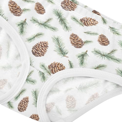 Girls' Underwear Pine Leaves Cotton Stretch Comfort Toddler Panties4