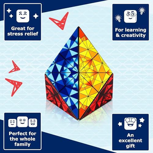 Image of Shashibo ICOSA XL Magnetic Puzzle & Sensory Fidget Toy for Adults & Kids, Stress Relief Fidget Toy for Puzzle Enthusiasts, Cool Fidget Toys for Desk, Shape Shifting Sensory Toy, 200+ Possible Shapes