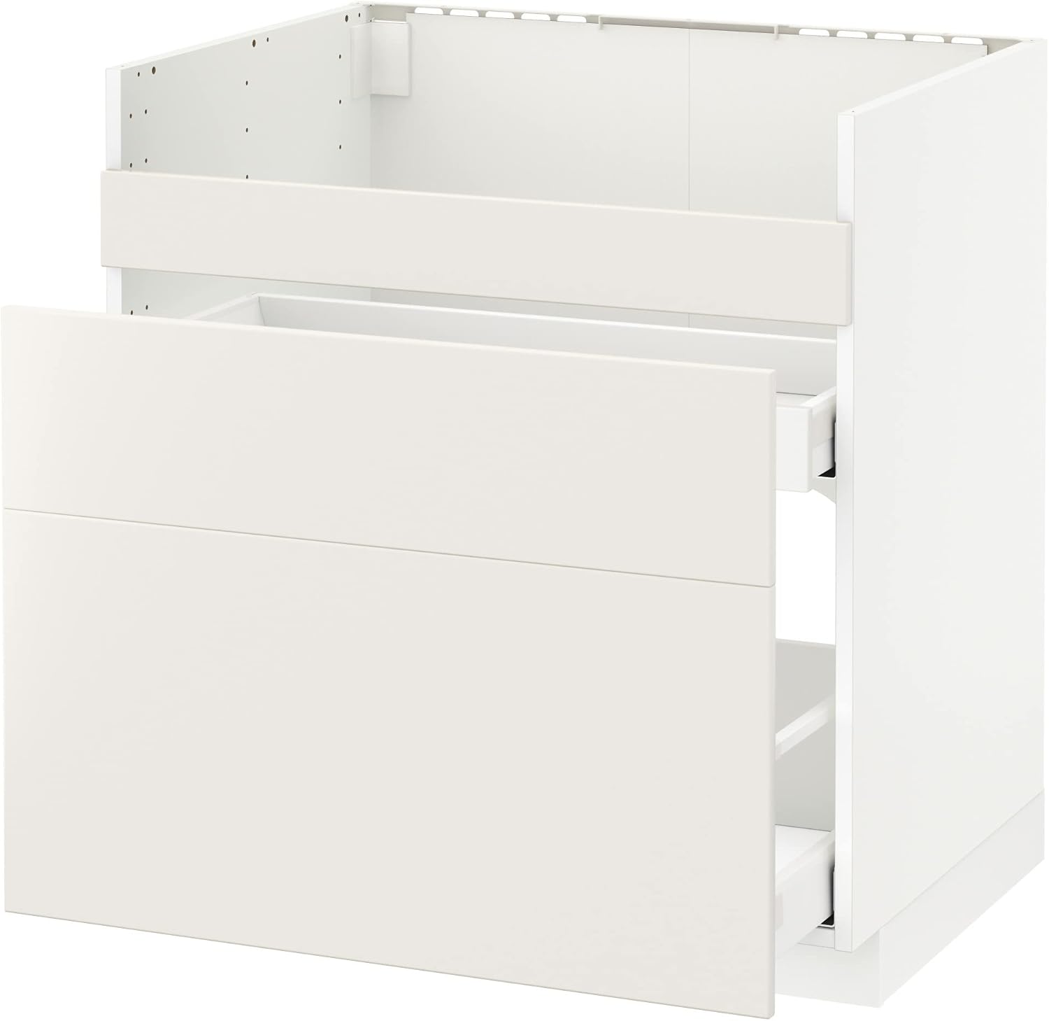 METOD Base cb f HAVSEN snk/3 frnts/2 drws, white Maximera/Veddinge white, 80x60 cm