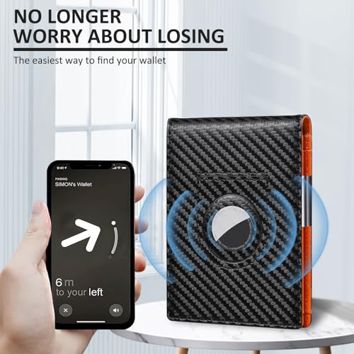 Image of Mens Slim Wallet Money Clip: Bifold Vegan Leather Wallets RFID Blocking Front Pocket Wallets Credit Card Holder with ID Windown Gifts for Men