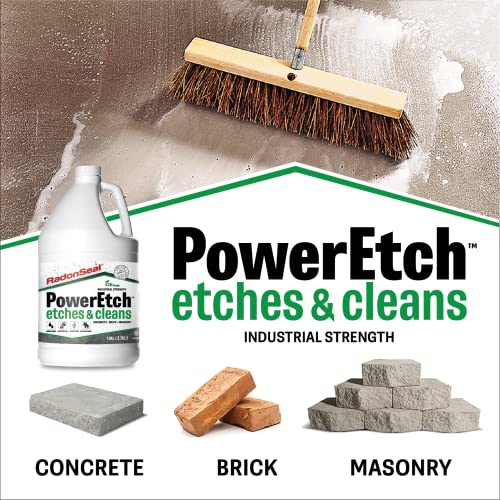 PowerEtch Concrete Etcher & Cleaner - Opens Pores, Neutralizes & Cleans, Preps Concrete for Sealers, Paints, Coatings, & Stains. Safe for Indoor Use. Acid Free