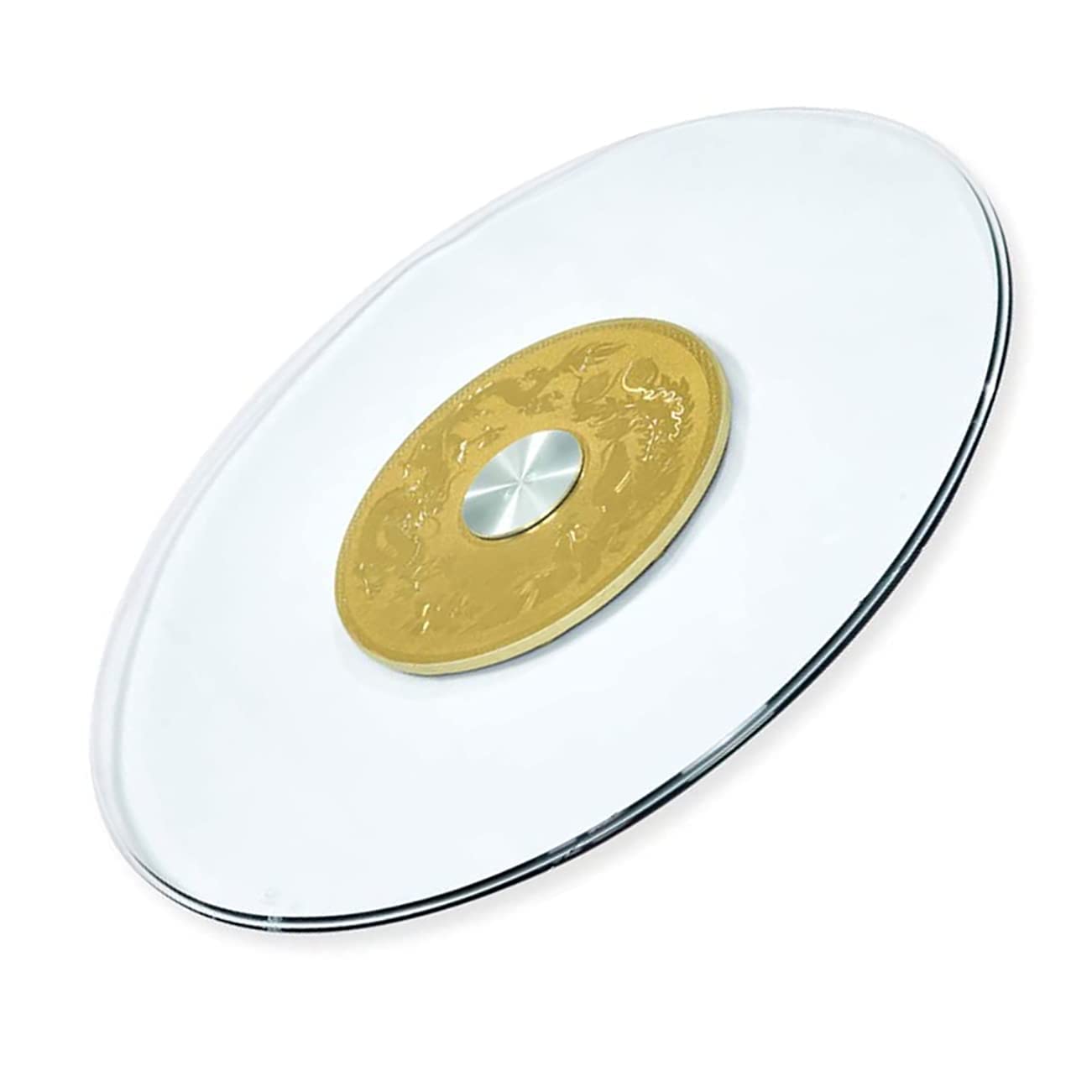 Piatto girevole in vetro temperato lazy susan da 8 mm per tavolo da pranzo Vassoio girevole da tavolo rotondo, perfetto per case e ristoranti (Color : Gold, Size : 85cm/33inch