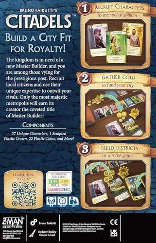 Image of Asmodee Citadels Revised Edition Board Game - Master Builder Showdown, Medieval Strategy Game for Kids & Adults, Ages 10+, 2-8 Players, 30-60 Min Playtime