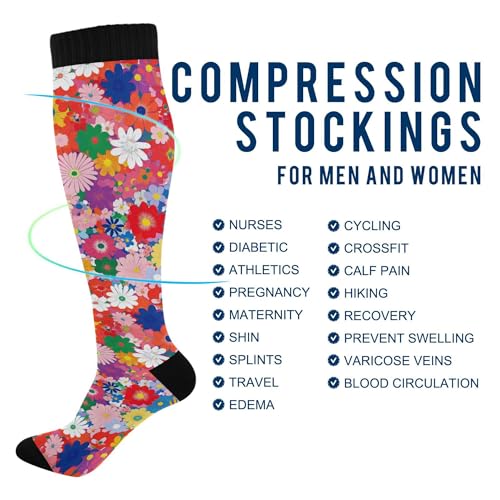 Fashion Cute Socks for Men and Women Knee High Compression Socks Support for Sport Running Hiking Fitness Casual4