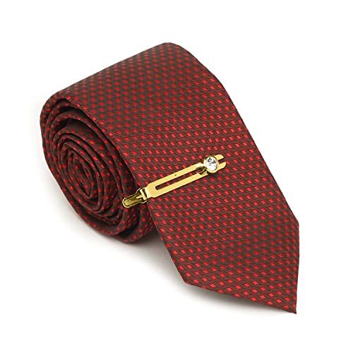 Image of MUTAQINOTI Mens Woven Premium Silk Necktie Suit Accessories Set With Pocket Square Cufflinks Brooch Golden Tie Pin (TEGP2)