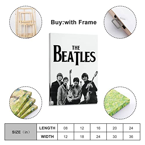 Poster classique noir et blanc The Beatles – Peinture décorative sur toile – Impression murale et image d’art moderne… - Les Beatles, Paul McCartney, John Lennon, RIngo Starr, George Harrison Poster classique noir et blanc The Beatles - Peinture décorative sur toile - Impression murale et image d'art moderne… – Image 3