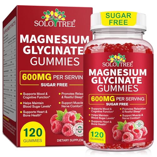 120 Count Magnesium Glycinate Gummies High Absorption Magnesium Supplement for Women Men and Kids Support Sleep Muscle and Relaxation Sugar Free