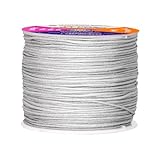 Mandala Crafts 1mm Gray Blind Strings Lift Shade Cord - 109 Yards Braided Nylon Cord for Roman Shades, Curtain String, and Blinds Repair or Replacement