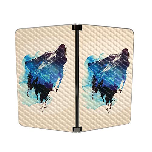 Image of MIGHTY SKINS MightySkins Carbon Fiber Skin for Microsoft Surface Duo - Lone Wolf | Protective, Durable Textured Carbon Fiber Finish | Easy to Apply, Remove, and Change Styles | Made in The USA