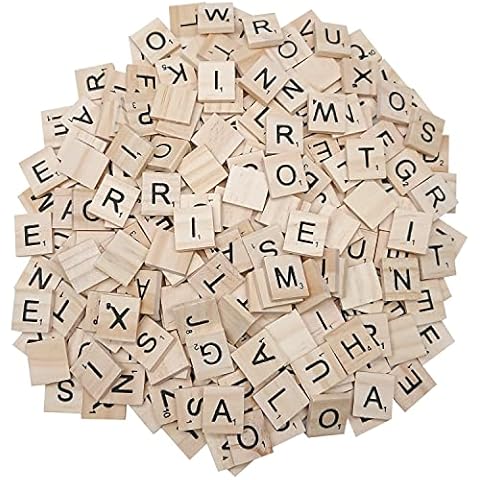 400 Pcs Wood Colorful Scrabble, Scrabble Letters, for Crafts, Spelling, Scrapbooking Cover
