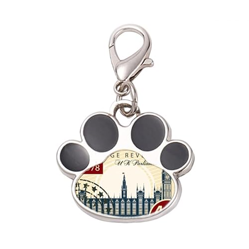 DIYthinker?London Parliament Stamp England Britain UK Pet Tag Keychain Dog Cat ID
