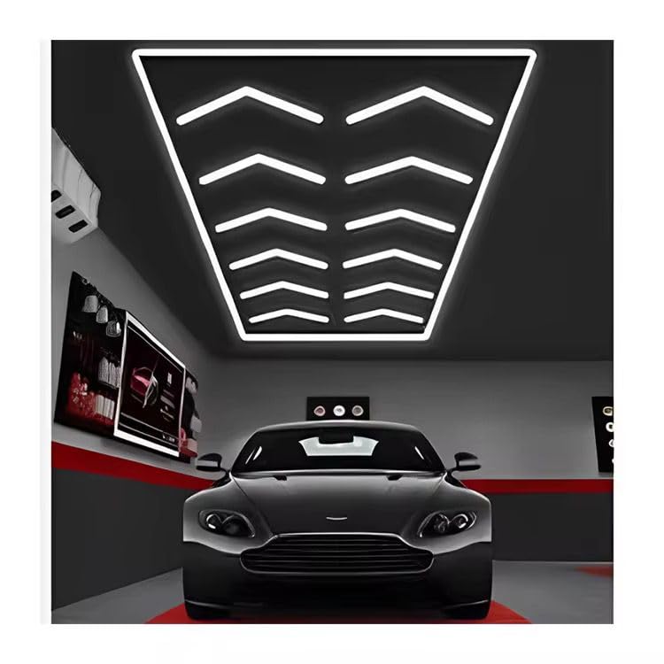 Double Arrow LED Ceiling Light|Geometric Linear Panel Design-6500K|High-Brightness Garage, Gym & Showroom Lighting-image-15