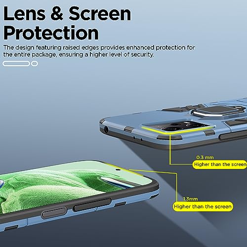 Image of Pikkme Poco X5 5G / Mi Redmi Note 12 5G Back Cover | D5 Tough Armor Bumper | 360 Protection Case | Ring Holder Stand Case for Poco X5 5G / Mi Redmi Note 12 5G (Blue)