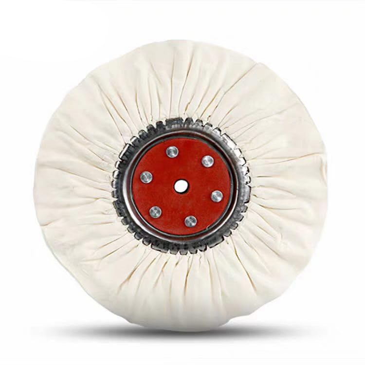 Cotton Buffing Wheel, Cloth Polishing for Mirror Finish, White for Drill(Down-Proof,350mm)
