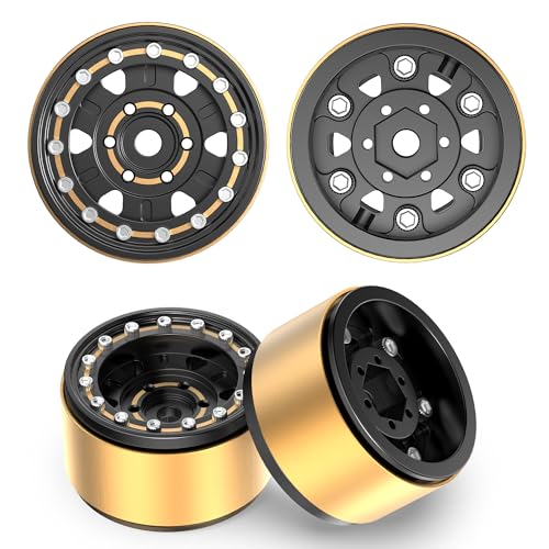 COOWOO 1.0 Inch RC Beadlock Wheels Upgrade Parts for 1/24 SCX24 or 1/18 TRX-4M RC Crawler Cars...