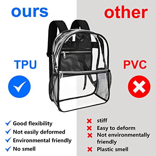 Clear Backpack Heavy Duty TPU Transparent Backpack for Sports,Work,Security Travel.…4