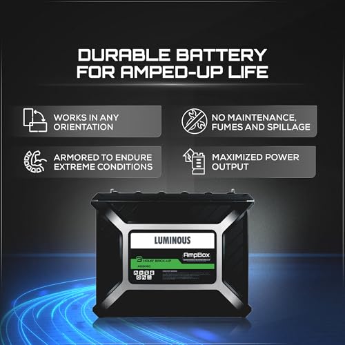 Image of Luminous Zelio 1100+AMP Box AB18060 Combo - 900VA /12V Pure Sine Wave Inverter & Gel Battery Combo | 3hr Backup | Maintenance-Free | Eco-Friendly | 60 Months Battery Warranty