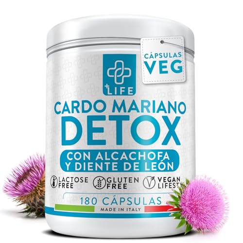 Cardo Mariano Alcachofa Y Diente De Leon 180 Cápsulas Piulife® 400mg Silimarina Por Dosis (2 Al Día) Detox Higado Y Detox Intestino, Extracto De Alcachofa Para El Higado, Detox Depurativo Con Zinc