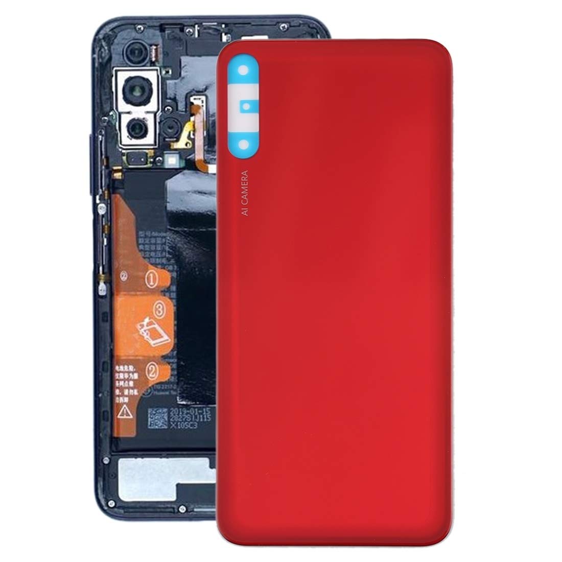 Huawei Enjoy 10 cache arrière coque batterie rouge de rechange smartphone