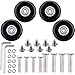 Trolley günstig Kaufen-NONMON 4 Stück 50 x 18 mm Ersatz Rollen mit Kugellager Kits Gummi Metall für Gepäck-Koffer Trolley Hartschalenk ffer Schwarz