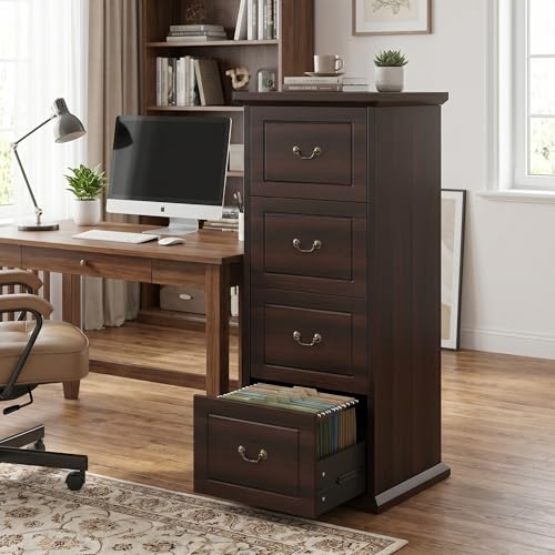 Tribesigns Wooden Vertical 4-Drawer File Cabinet for Home Office