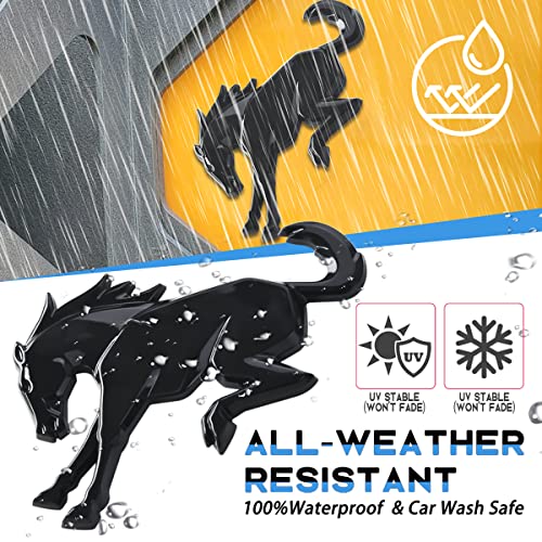 Tailgate Emblems Compatible For Bronco 2021 2022 / Bron-C-O Sport Accessories 2020 2021 2022,3D Vinyl Rear Horse Badges Emblems With Strong Adhesive Backing - Gloss Black #TOP1