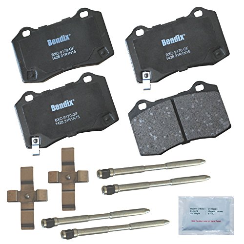Image of Bendix Priority1 CFC1428 Ceramic Rear Brake Pads for Hyundai Genesis Coupe 2014-2010, Genesis Coupe 2016, Tesla S 2016-2012