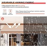 TANGZON 4 x 2.5m/ 3 x 2.5m/2.5m x 2m Retractable Manual Awning, Aluminum Sun Shade Shelter with Fittings & Crank Handle, Anti-UV Outdoor Telescopic Canopy for Patio Balcony Cafe (3 x 2.5m, Beige) - Image 4