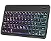 Produktbild TASTATUR Beleuchtete Bluetooth Tastatur, QWERTZ Super-licht tragbare Tastatur mit 7 Farben Beleuchtete für iPad, Samsung Tablet, und Microsoft Surface,(Schwarz)