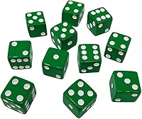 Vista 12 de 10 dados de juego rosa de 0.630 in con pipas blancas