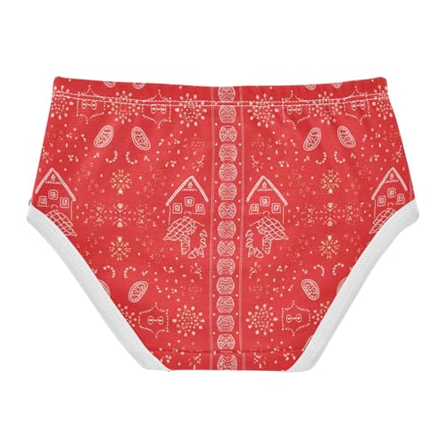 Christmas Gingerbread Houses Red Toddler Girls Underwear 2t Cotton Little Girl Panties Funny Briefs Undies Kids2