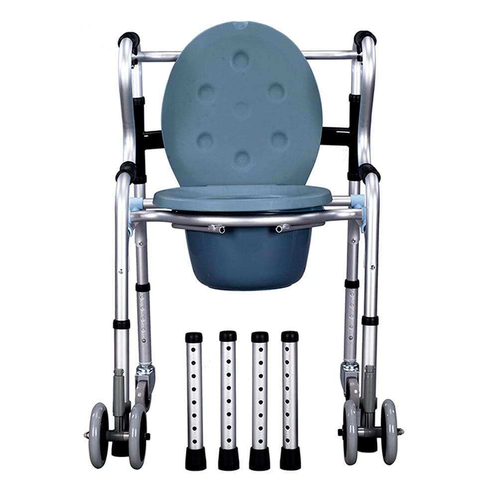 Sedia Comoda a Doppio Uso, Sedia Comoda Portatile, Sedia da Bagno con Ruote e Seduta, ausili per la deambulazione Antiscivolo - Doppio Uso (Doppio Uso)