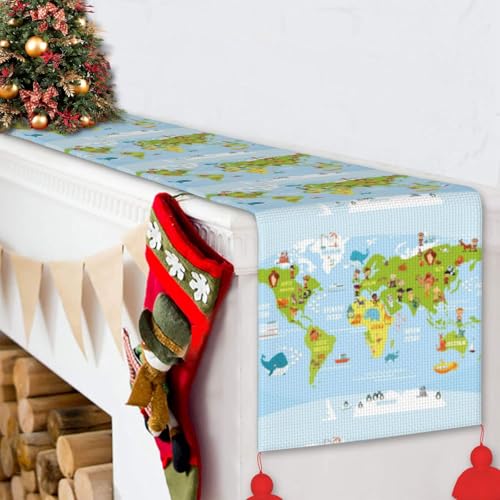 Chemin de table de Noël pour décoration de table intérieure ou extérieure de fête