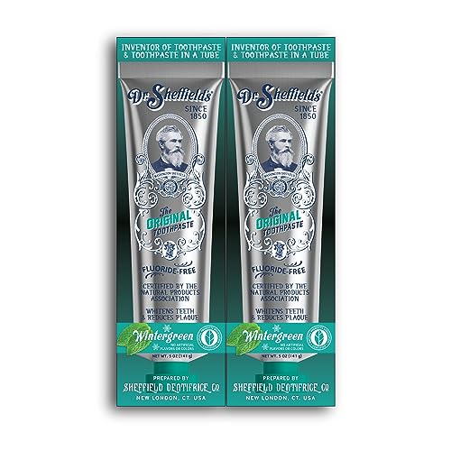 Dr. Sheffield’s Certified Natural Toothpaste (Wintergreen) - Great Tasting, Fluoride Free...