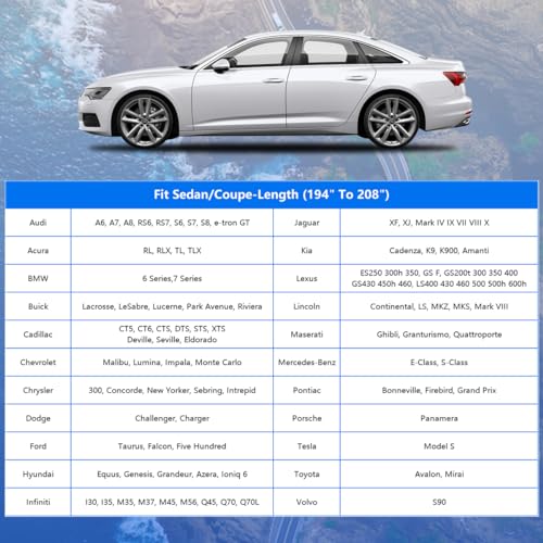 Image of GUNHYI Car Cover for Automobiles All Weather Waterproof, Universal Fit Sedan Dodge Challenger, Chevrolet Impala, Toyota Avalon, Cadillac Deville /Seville, Lexus ES, BMW 7 Series etc.